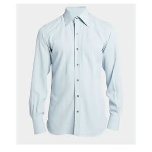 Tom Ford Men's Sky Blue 100% cotton shirt size 46/18 made in Italy
PRISTINE